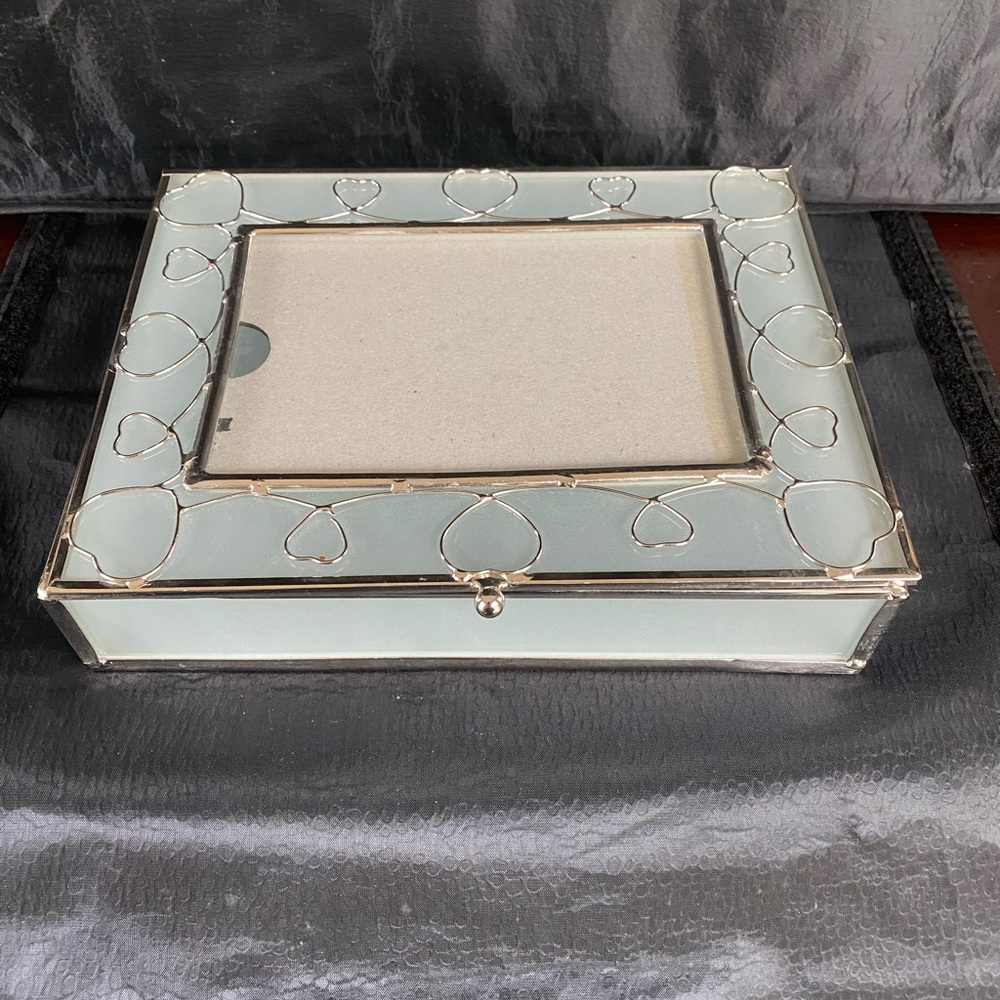 Stained Glass Box with Silver Accents and Photo Holder